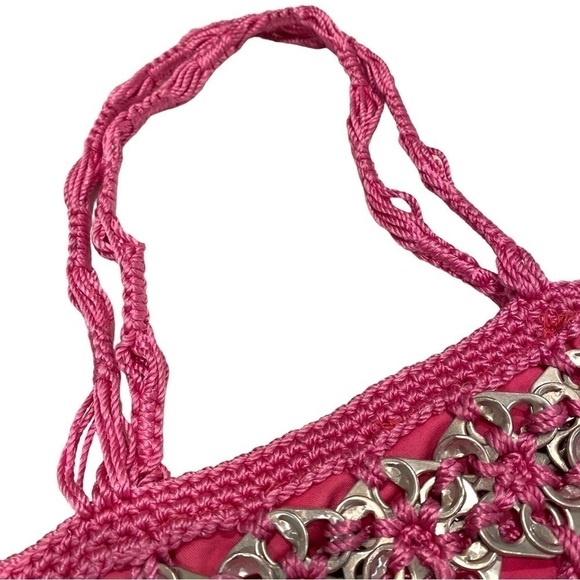 Handmade Aluminum Soda Pop Tab Pink Crocheted Purse Upcycled - Picture 4 of 12